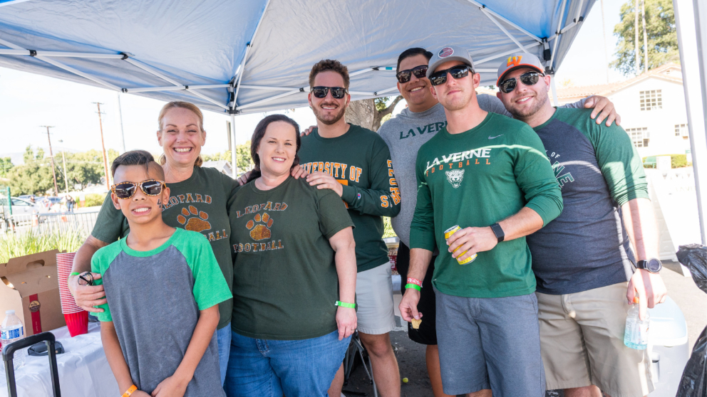 group of attendees at the 2019 Homecoming tailgate