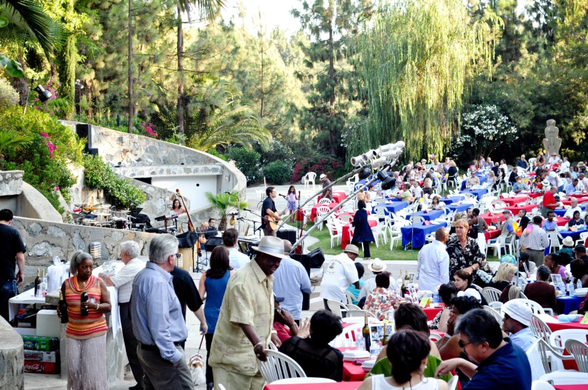 Guests on the Hafif Estate concert garden.